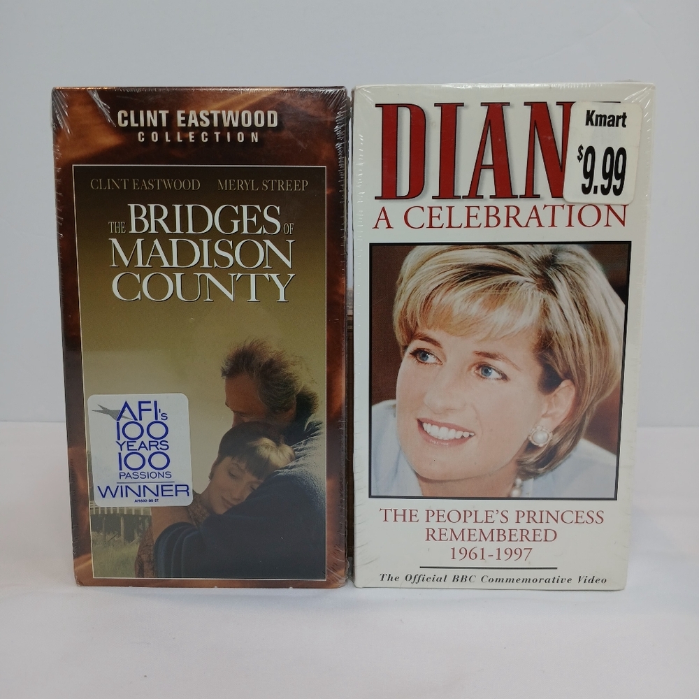 VHS Tapes Lot Of 2 Princess Diana & Bridges Of Madison County Vtg Factory Sealed